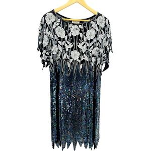 Vintage Silk & Sequined Tunic Dress Sheath